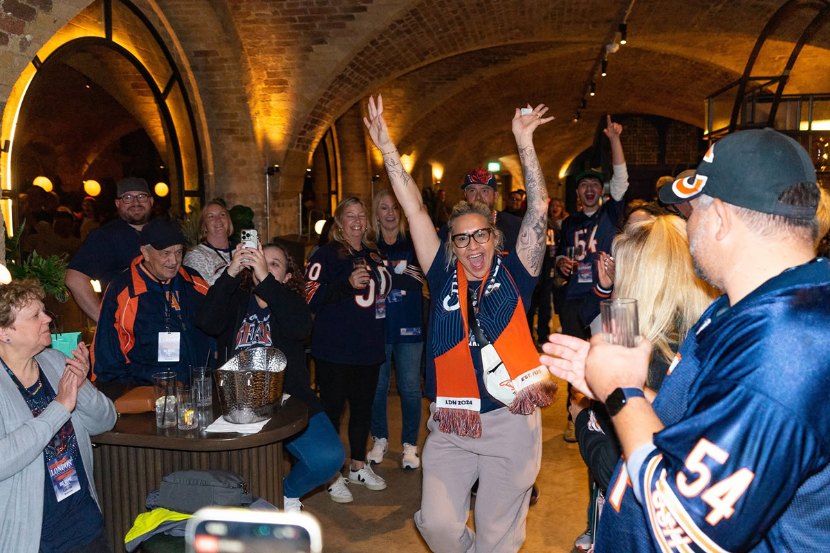 Big Game Travel guests celebrating together at a pre-game event