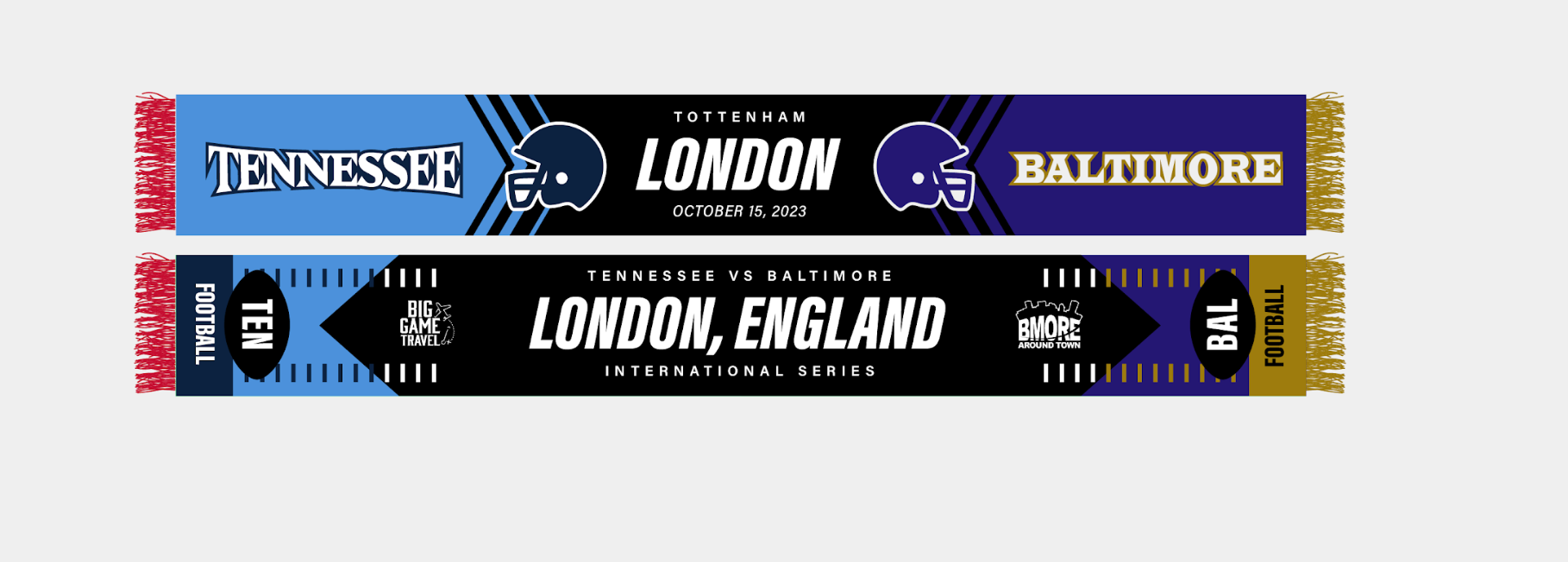 Commemorative Ravens vs. Titans Scarf - Big Game Travel